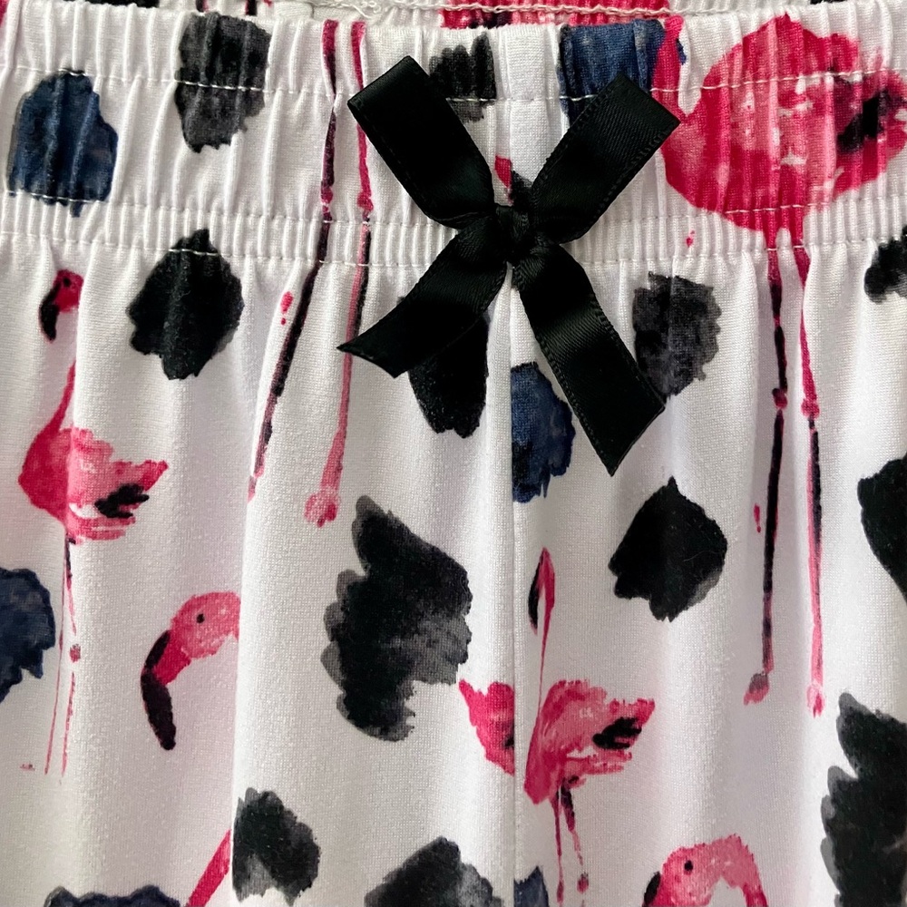 Women’s Adorable Flamingo Print Pajama Pants with Bow.
